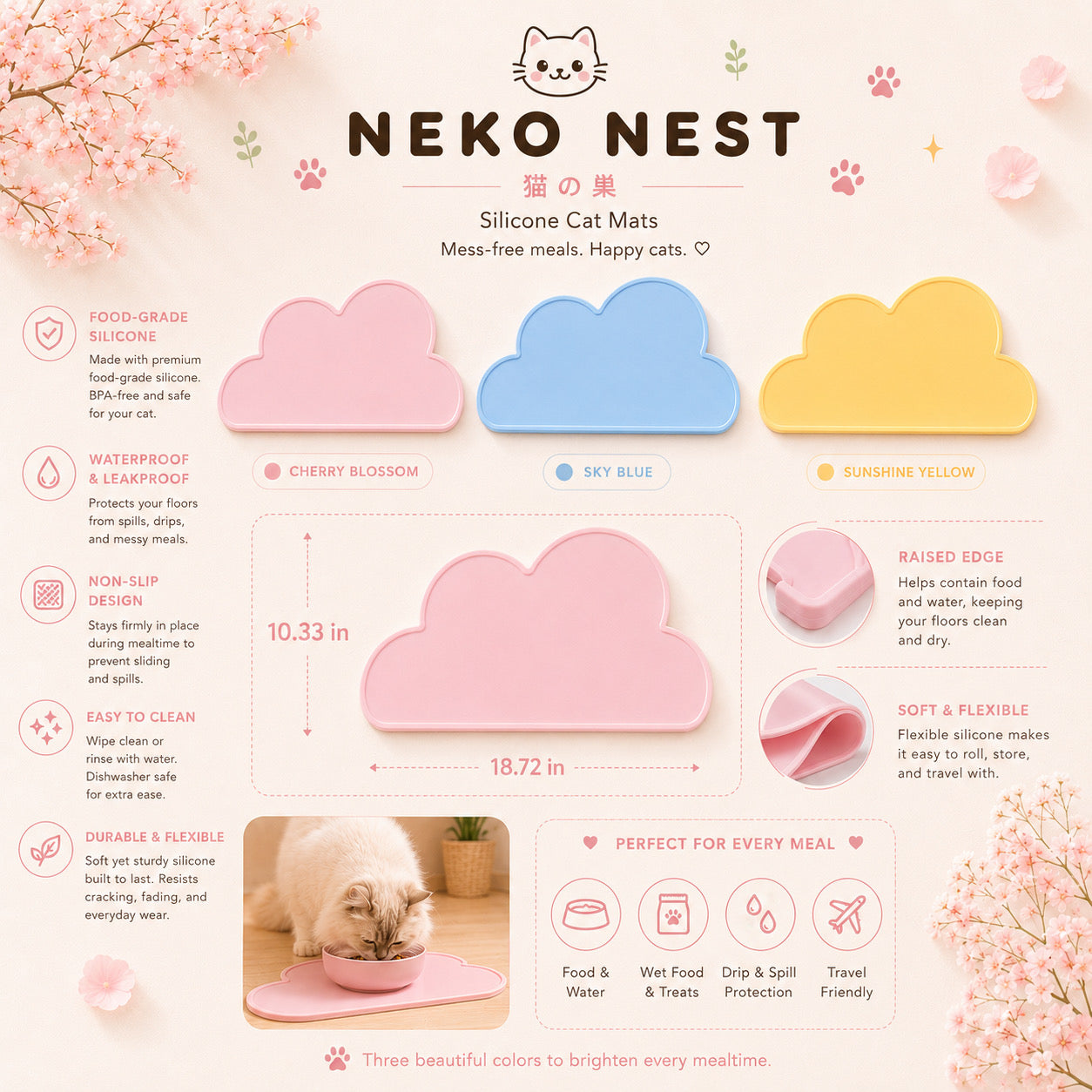 Neko Dream Silicone Feeding Mat's