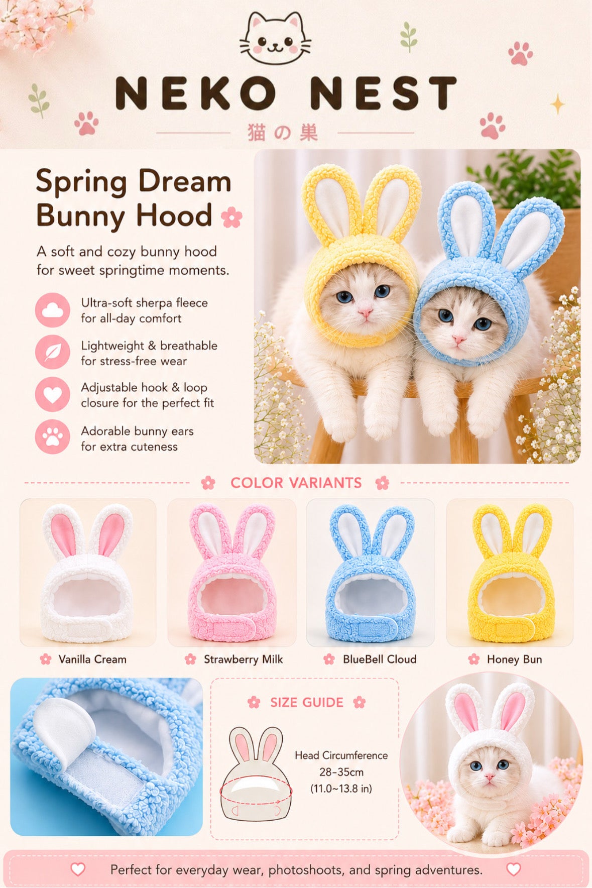 Spring Dream Bunny Kitty Cap's