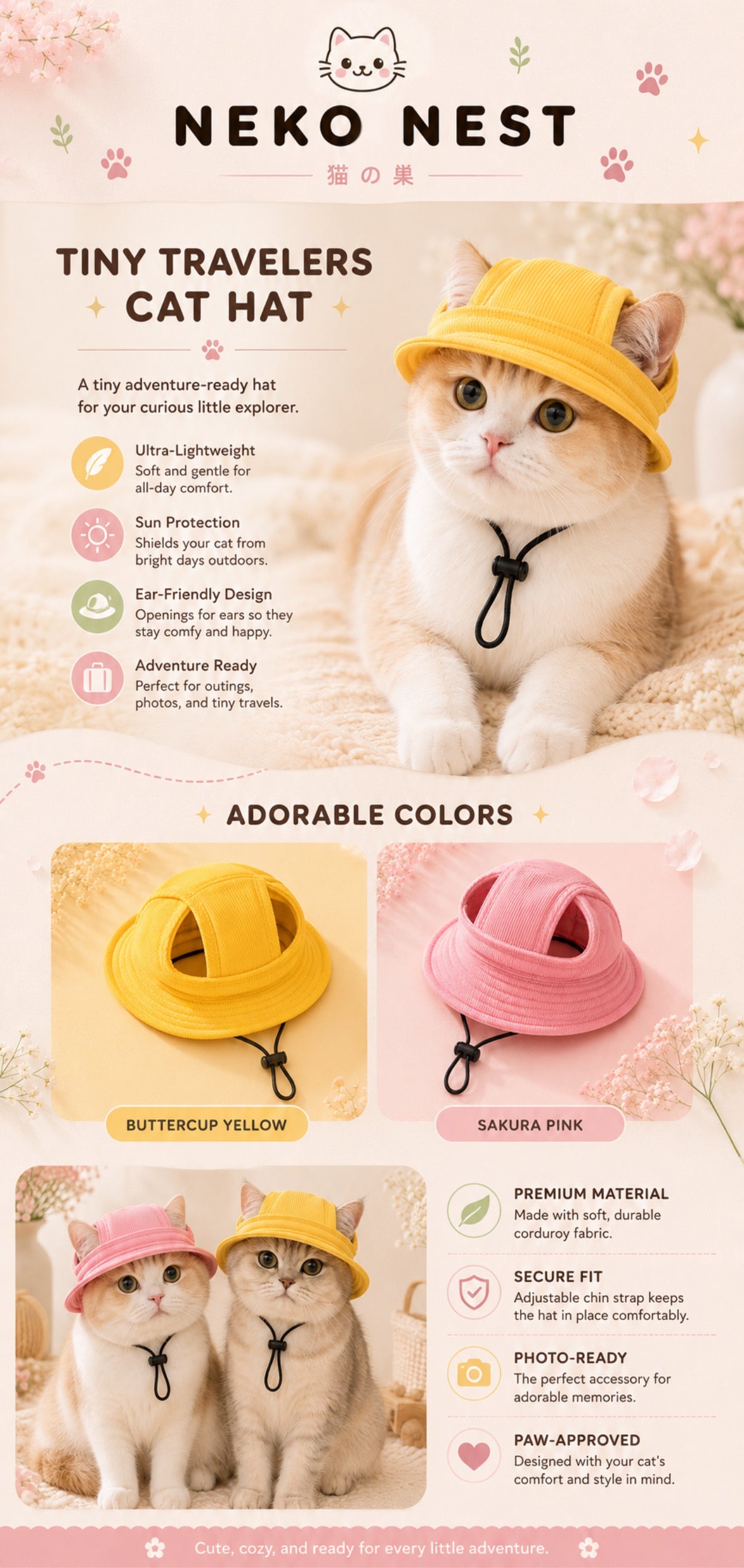 Tiny Travelers Cat Cap