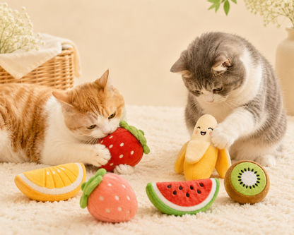 Fresh Picked Fruit Pals - Plush Cat Toys