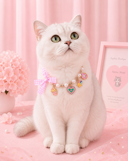Picnic Cat Charm Necklace